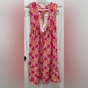 Woman’s Zoey & Leelo Pink Sleeveless Floral Dress Size S